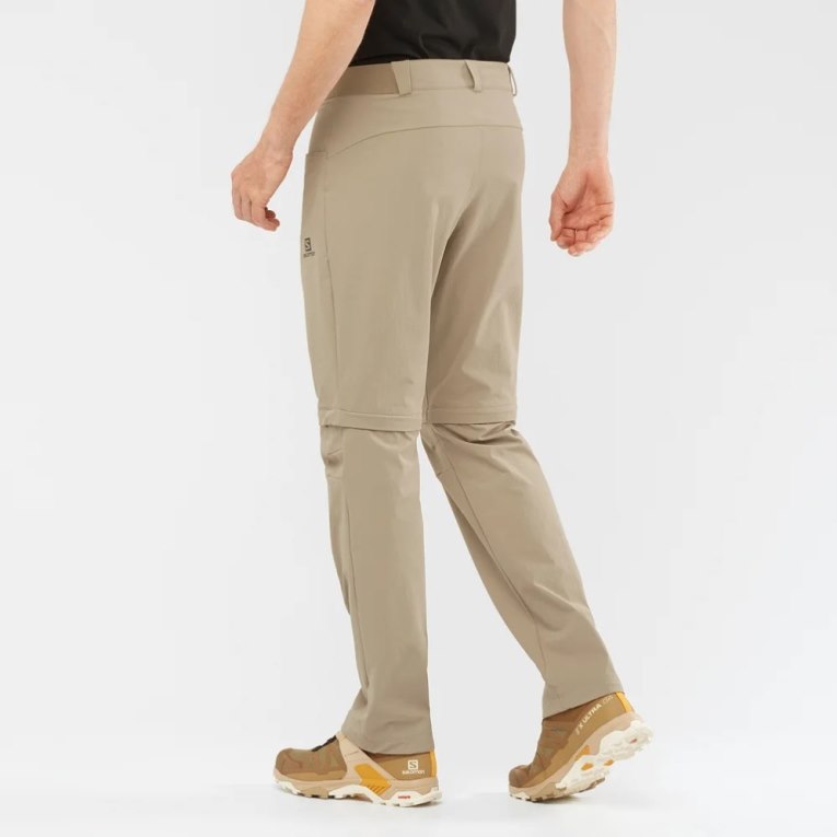 Salomon Wayfarer Zip Off Men's Sport Pants Khaki | CA 4G75
